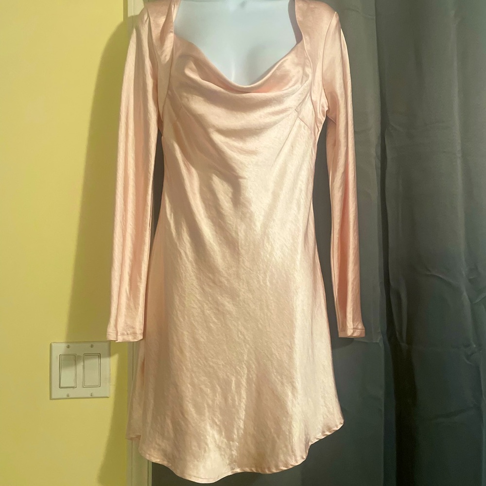 Baby pink dress.